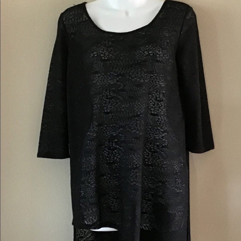 clara sun woo black sheer tunic small